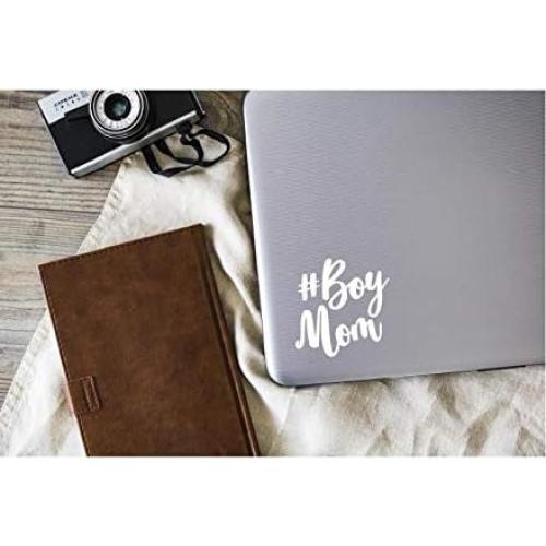 Calcomanía Vinilo #BoyMom Foxtail Decals Blanca 12x11cm