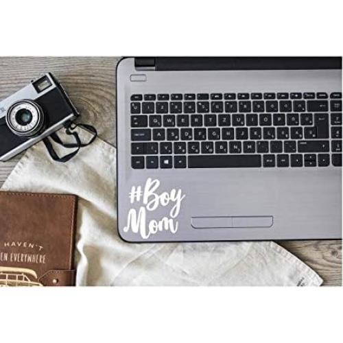 Calcomanía Vinilo #BoyMom Foxtail Decals Blanca 12x11cm