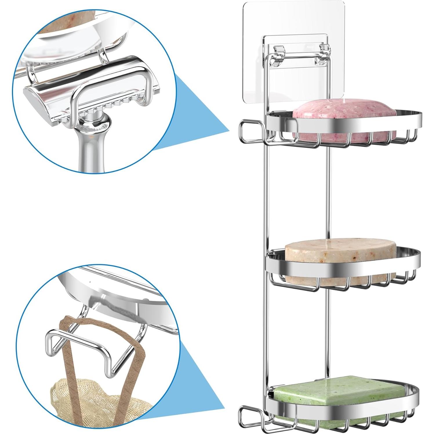 Soporte para Jabón de 3 Niveles MASADI Acero Inoxidable Plata