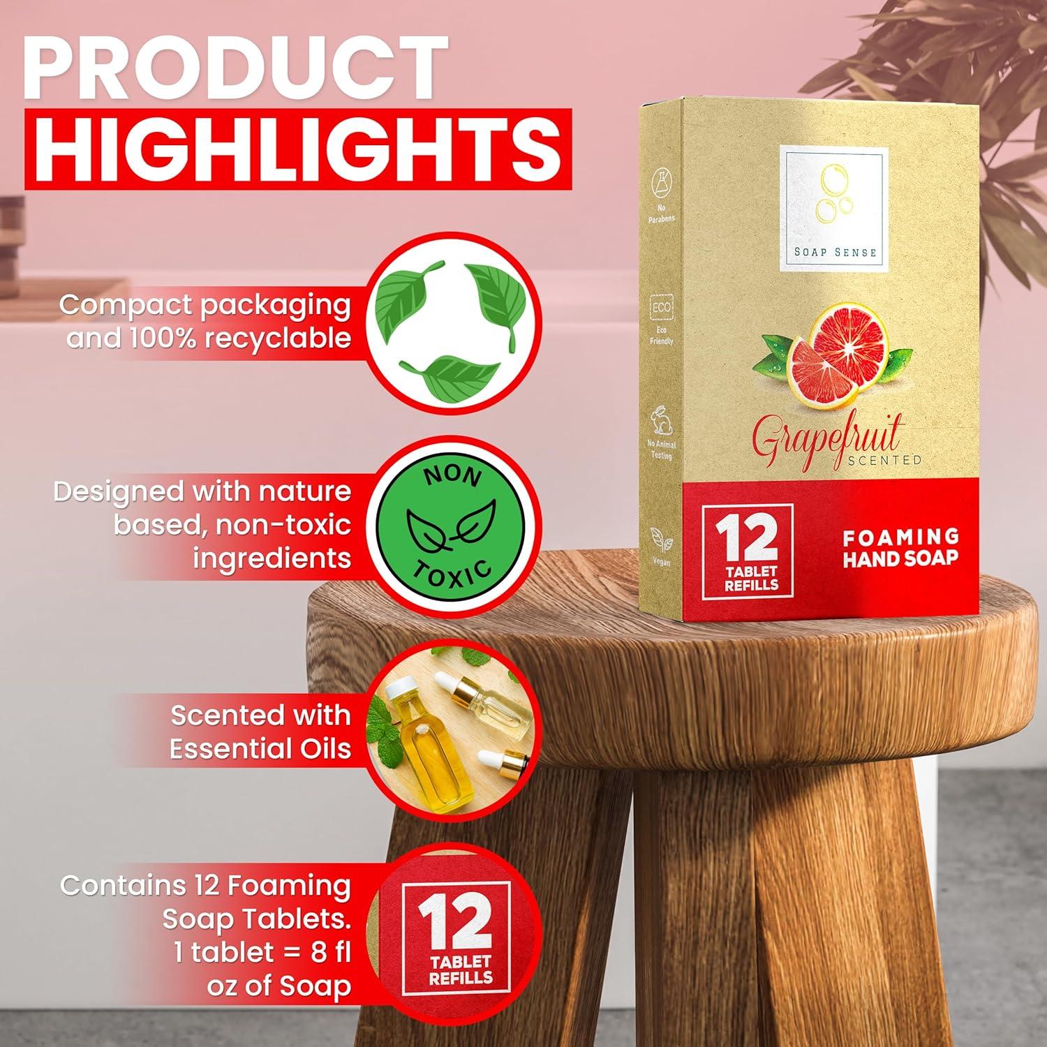 Tabletas de Jabón Espumoso Soap Sense 12x 240 ml Pomelo