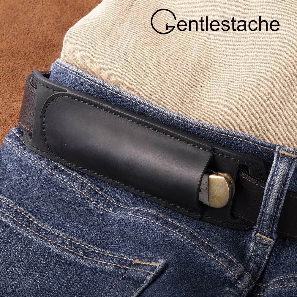 Funda de cuchillo de cuero Gentlestache negra EDC 17cm
