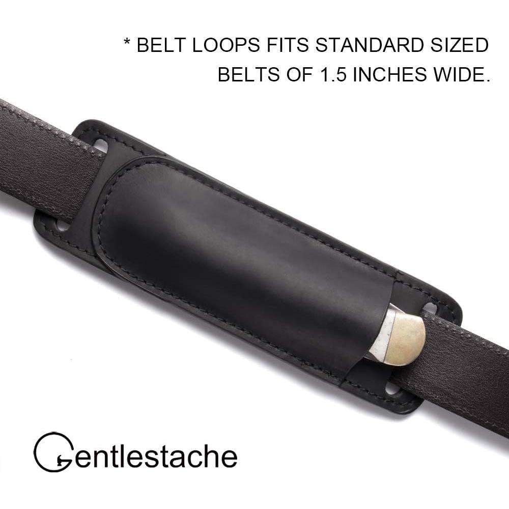 Funda de cuchillo de cuero Gentlestache negra EDC 17cm