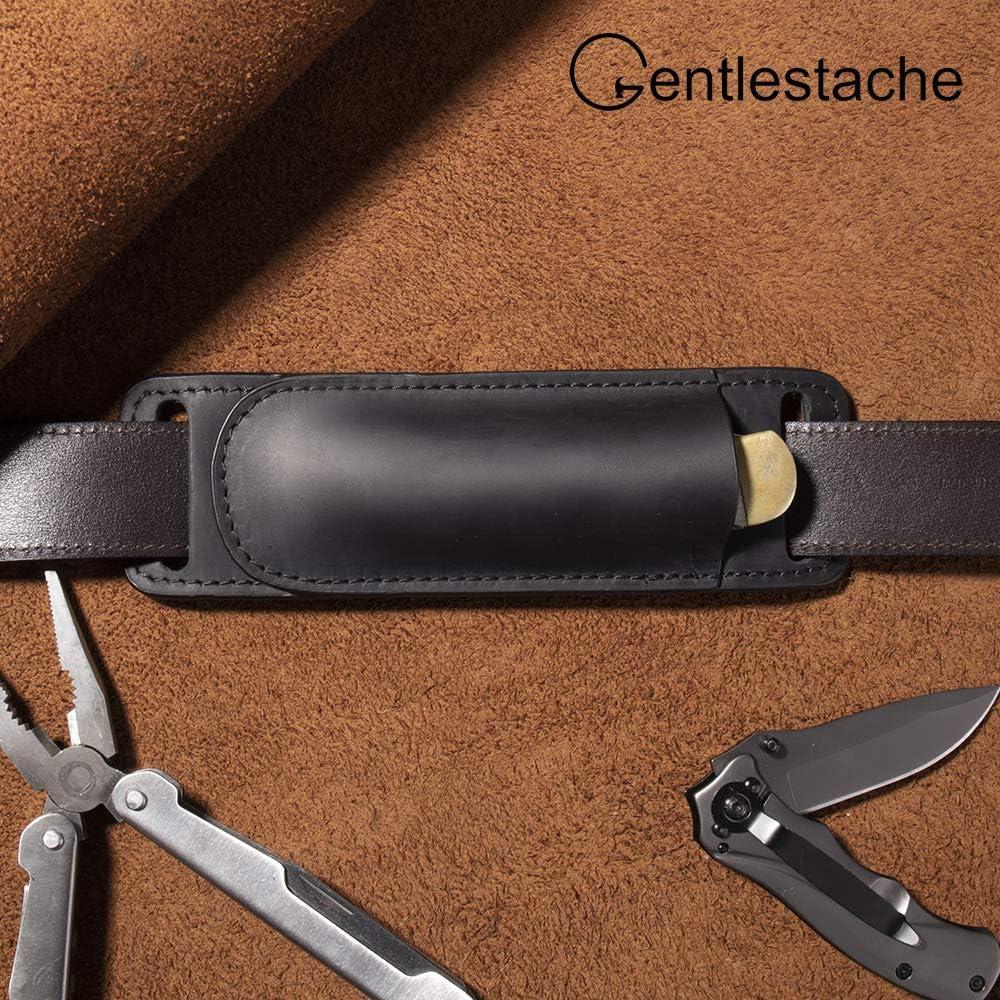 Funda de cuchillo de cuero Gentlestache negra EDC 17cm