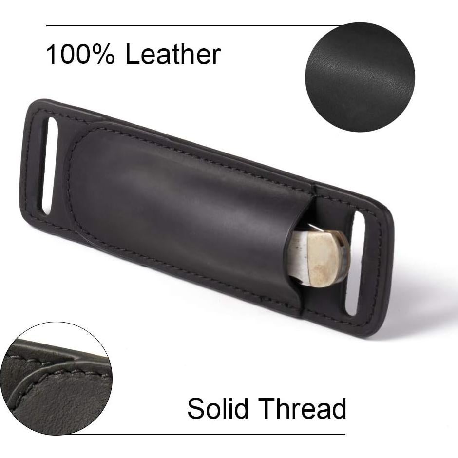 Funda de cuchillo de cuero Gentlestache negra EDC 17cm