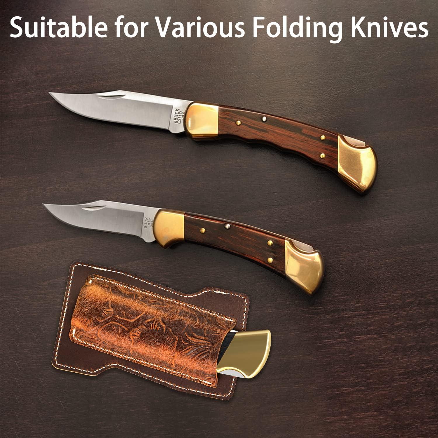 Funda de cuchillo de cuero Biobasedon Brown 02 para cinturón