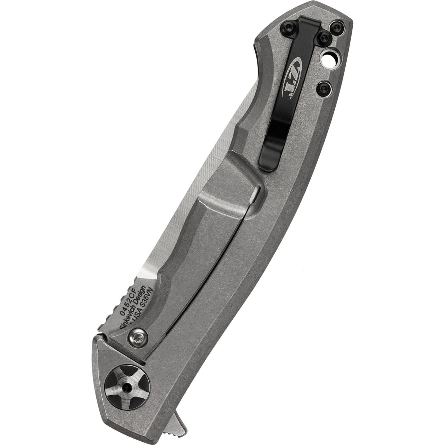 Cuchillo de bolsillo ZT 0452CF con hoja S35VN 10.41 cm