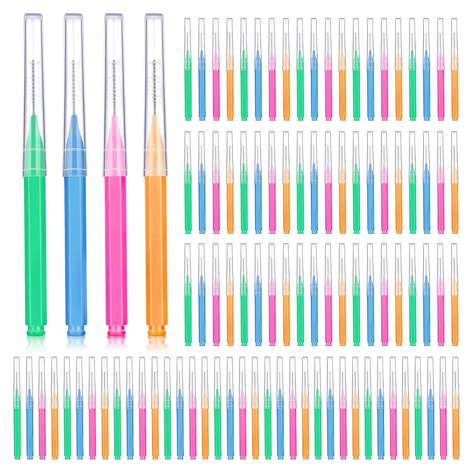 Cepillos Interdentales Patelai 100 Piezas Colores Brillantes