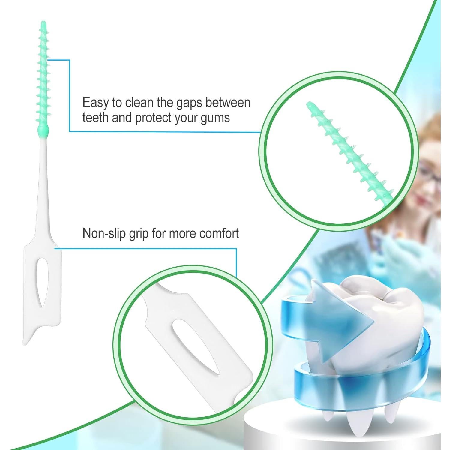 Zopeal 250 Pcs Cepillos Interdentales y Palillos Dentales