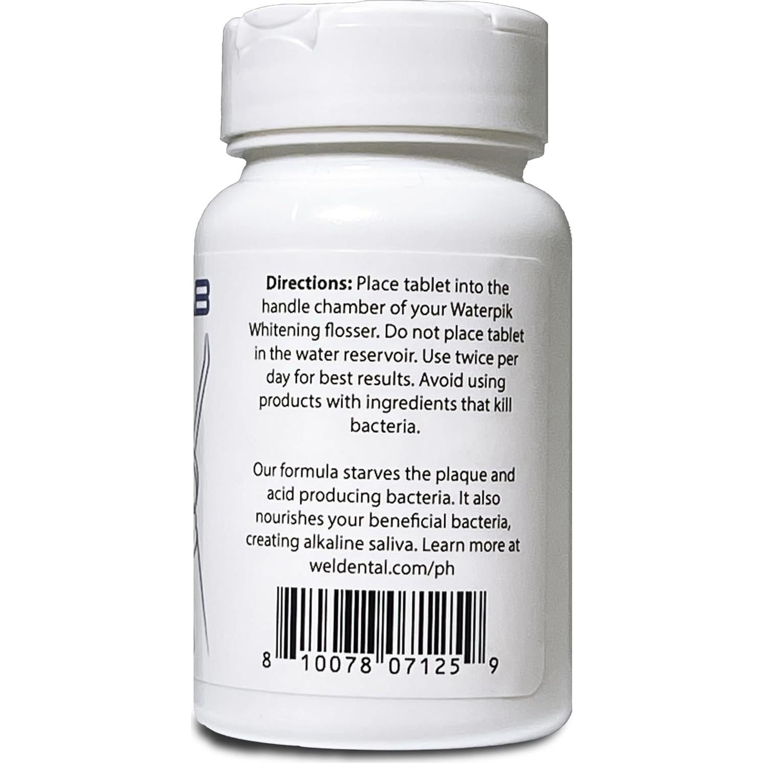 Tabletas de Flossing de Agua Weltab WT - 60 Unidades - Sabor Menta