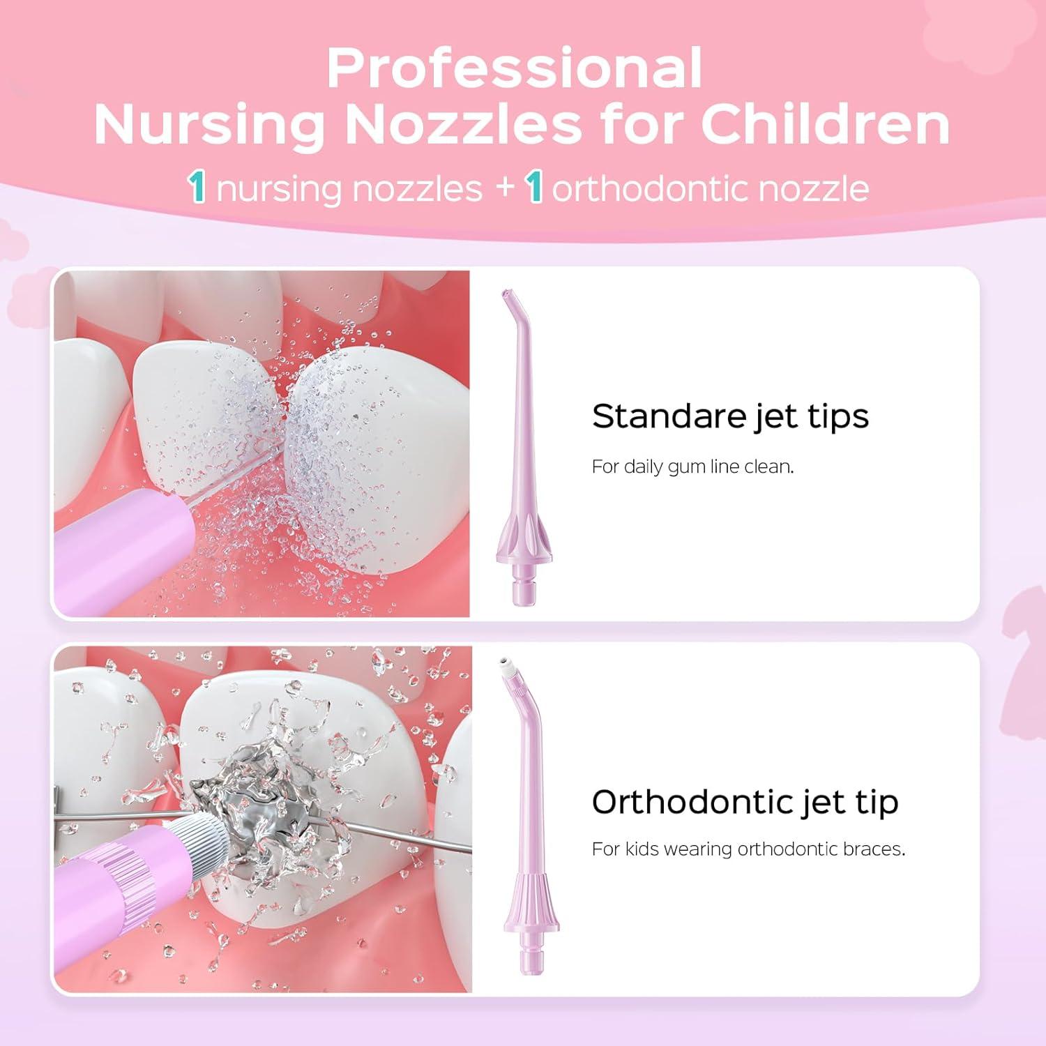 Hilo Dental de Agua COSLUS Kids Rosa Púrpura 150ml 4 Modos