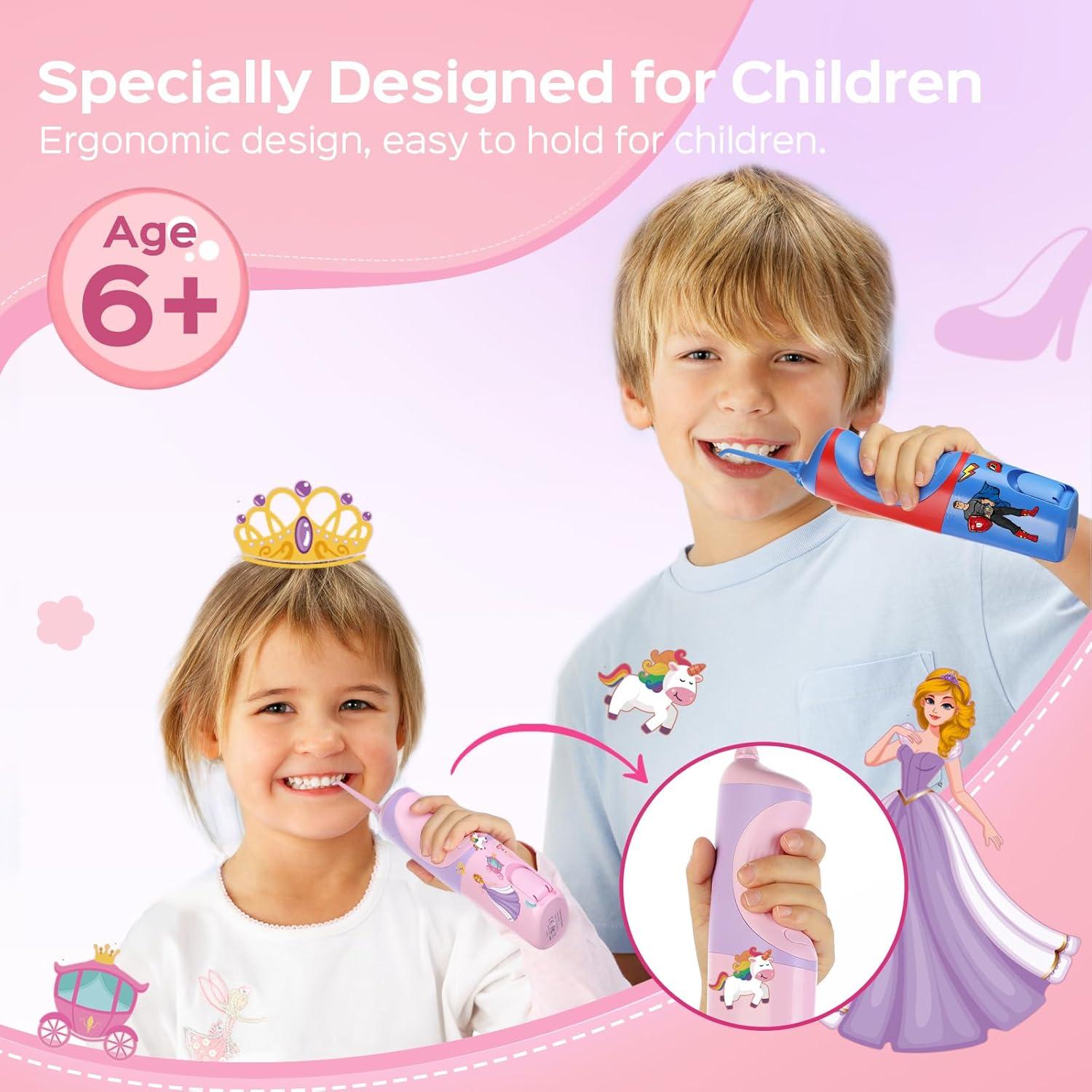 Hilo Dental de Agua COSLUS Kids Rosa Púrpura 150ml 4 Modos