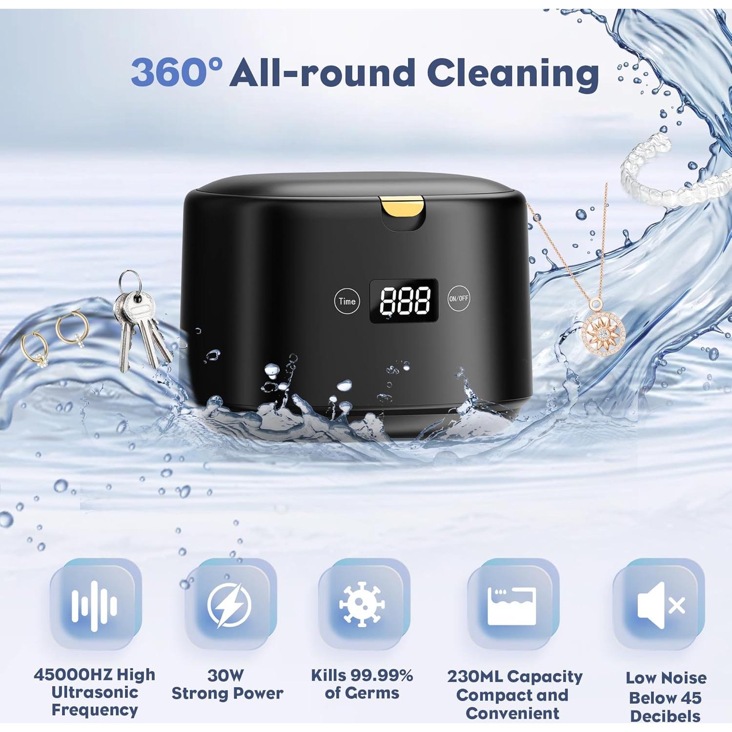 Limpiador Ultrasónico FTCIRA 30W 230ml para Joyería y Dentaduras