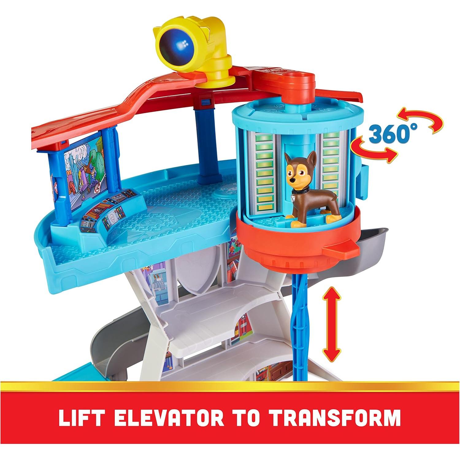 Paw Patrol Lookout Tower Playset with Toy Car Launcher, 2 Chase Action Figures, Chase’s Police Cruiser and Accessories, Kids Toys for Ages 3 and up
