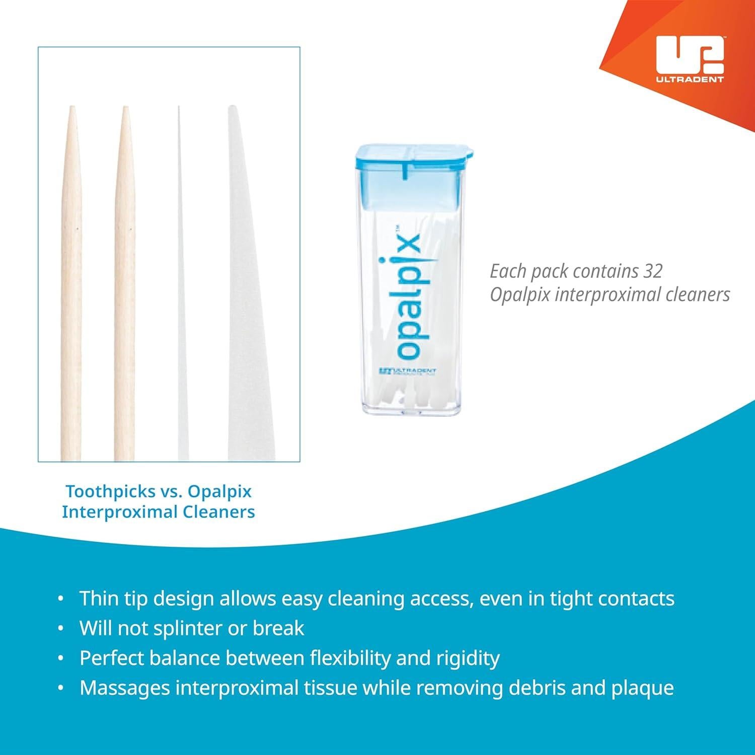 Palillos Dentales Opalpix 32 Unidades Cuidado Oral Suave