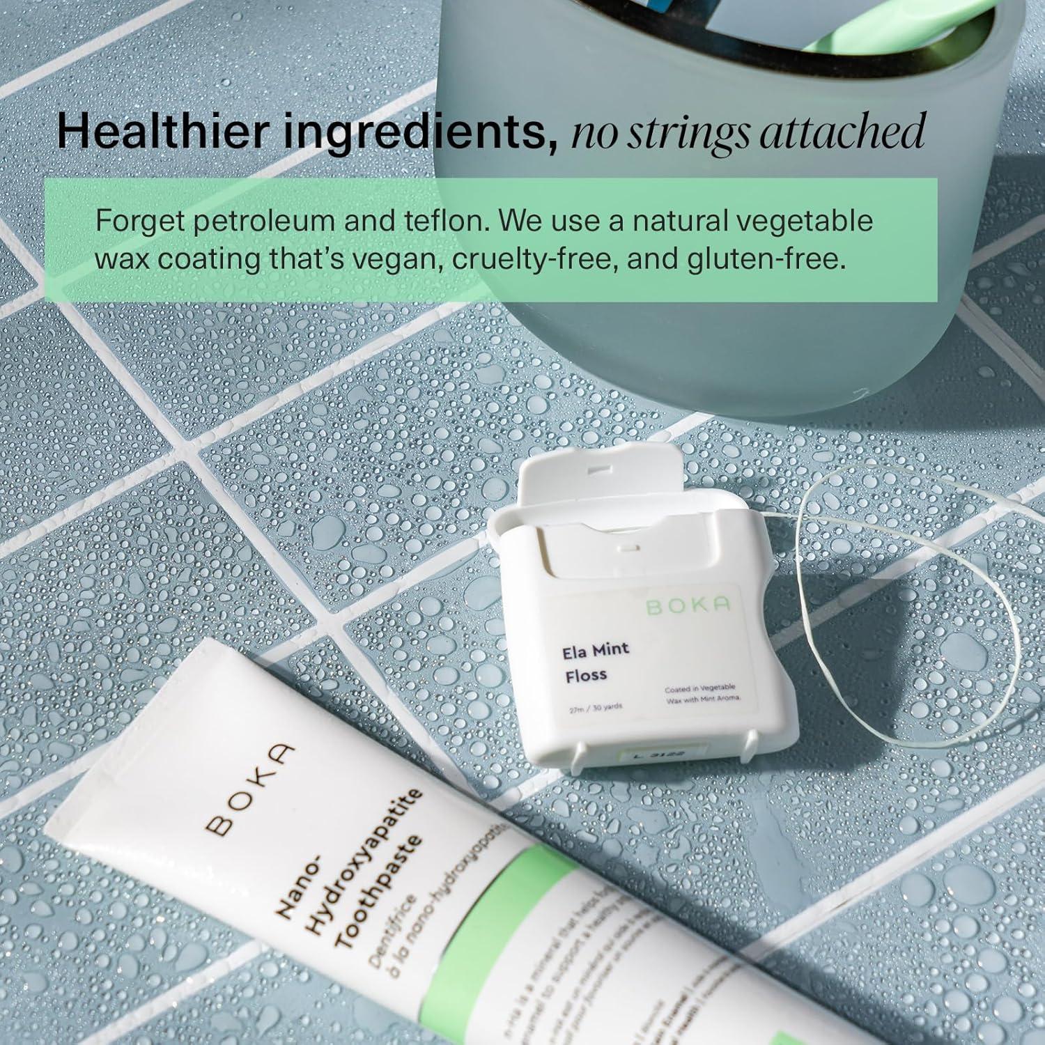 Hilo Dental Boka Ela Mint 27.43m Cera Vegetal Libre de Teflón