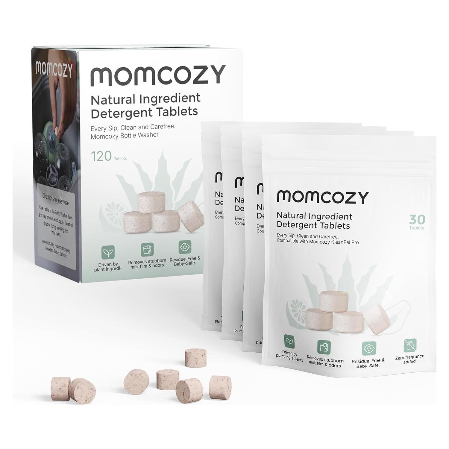 Bloques de Lavado Natural Momcozy - 120 Tabletas Ecológicas