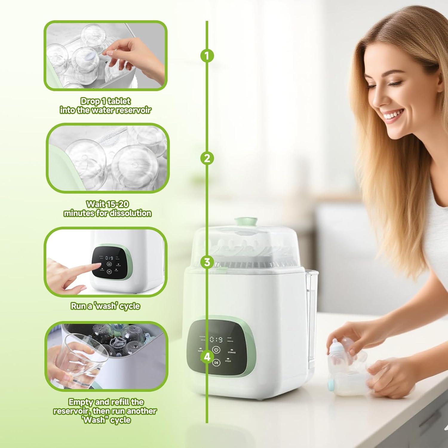 Tabletas Limpiadoras para Botellas Bebés Momcozy 40 Unidades