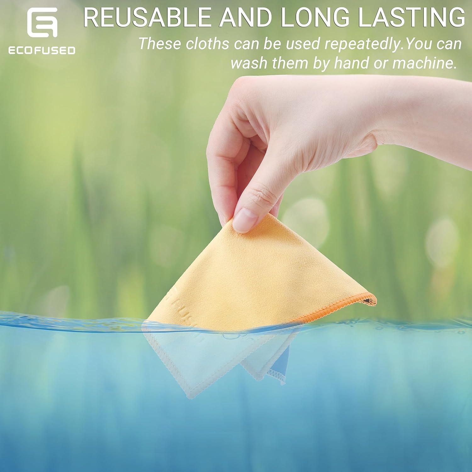 Paños de limpieza de microfibra Eco-Fused - Paquete de 5 - 16.7 x 15.7 cm