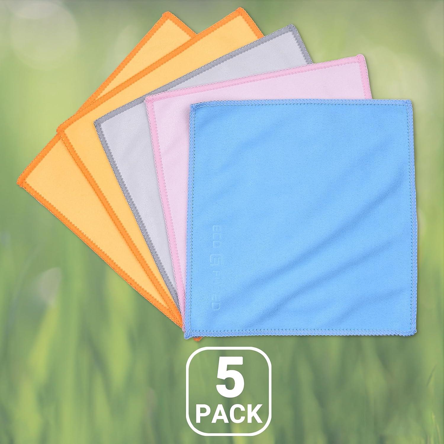 Paños de limpieza de microfibra Eco-Fused - Paquete de 5 - 16.7 x 15.7 cm