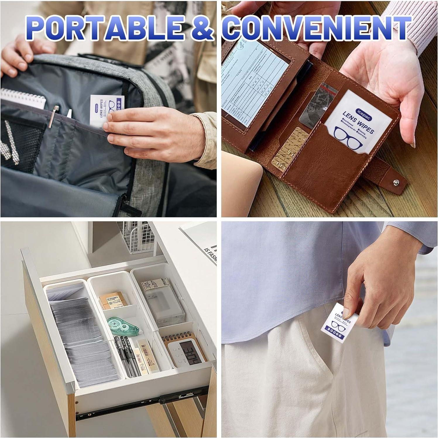 Toallitas de limpieza para gafas Icepac - 500 unidades prehumedecidas