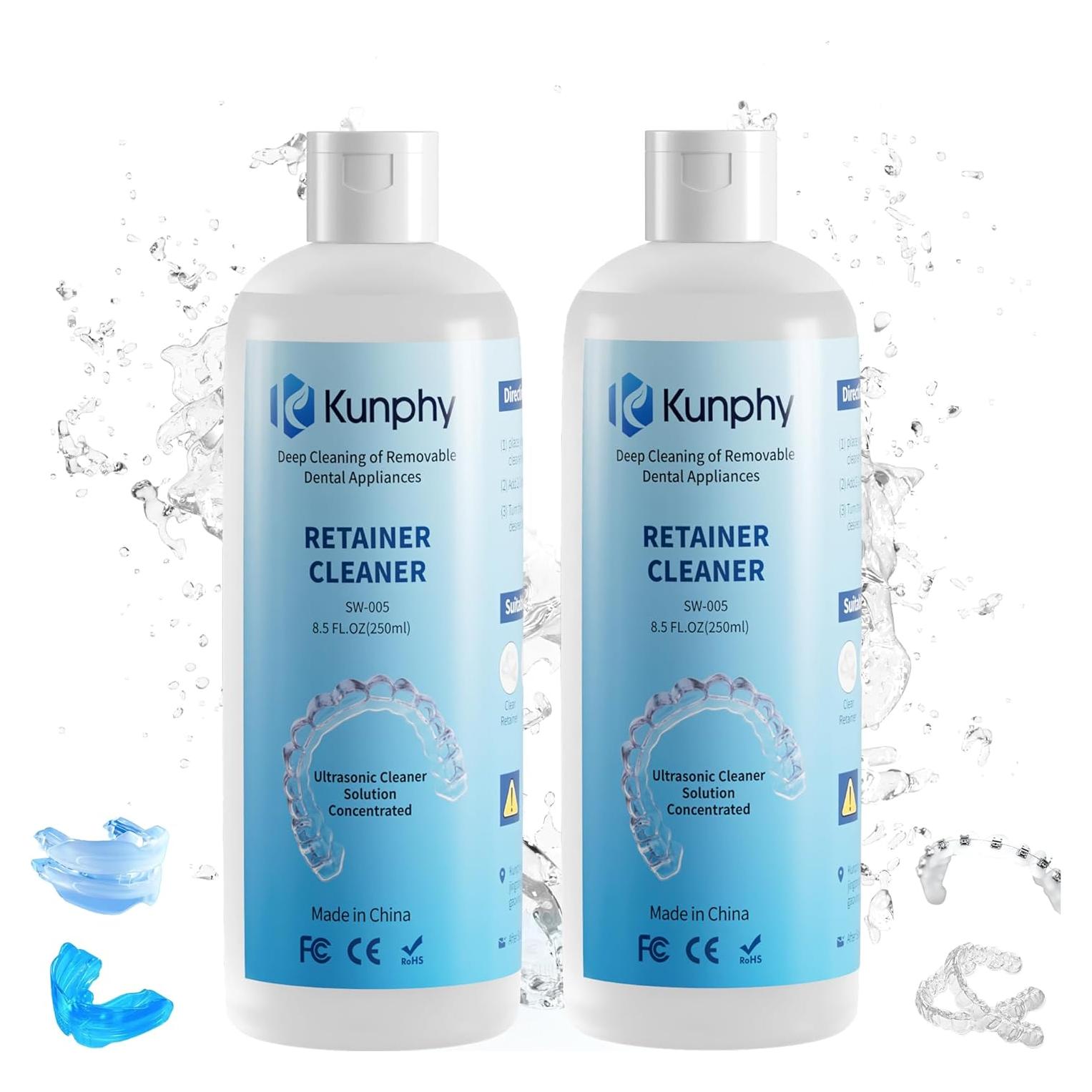 Limpiador Ultrasónico de Retenedores Kunphy 2x250ml - Limpieza Profesional