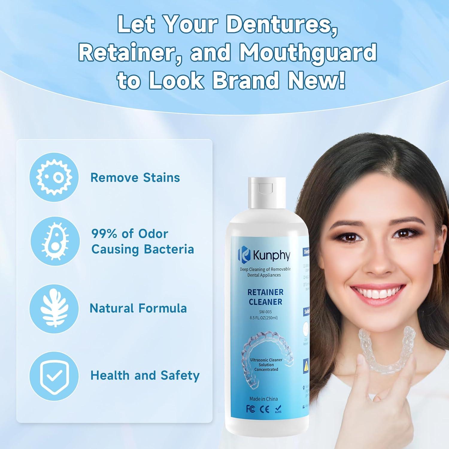 Limpiador Ultrasónico de Retenedores Kunphy 2x250ml - Limpieza Profesional