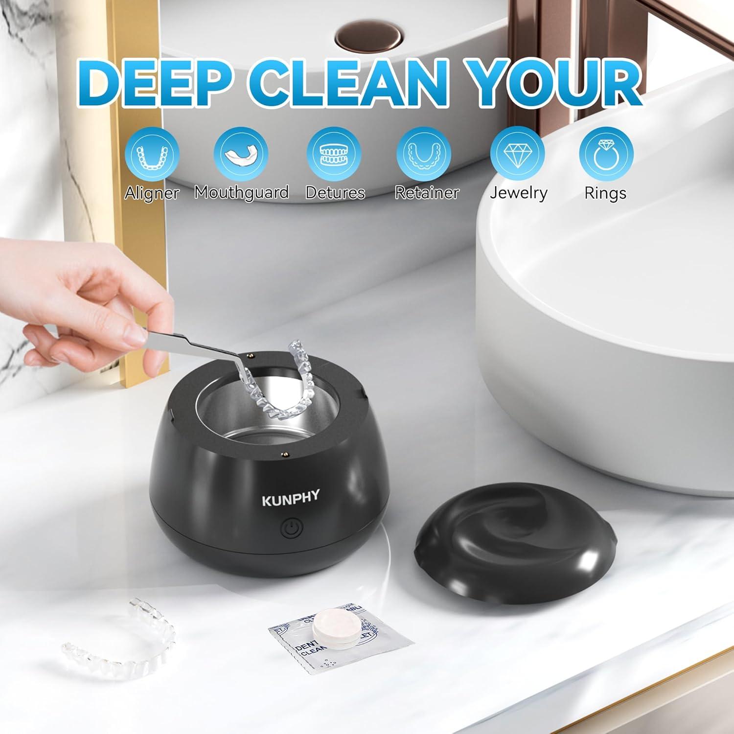 Limpiador Ultrasonido KUNPHY 48kHz para Dentaduras y Joyería