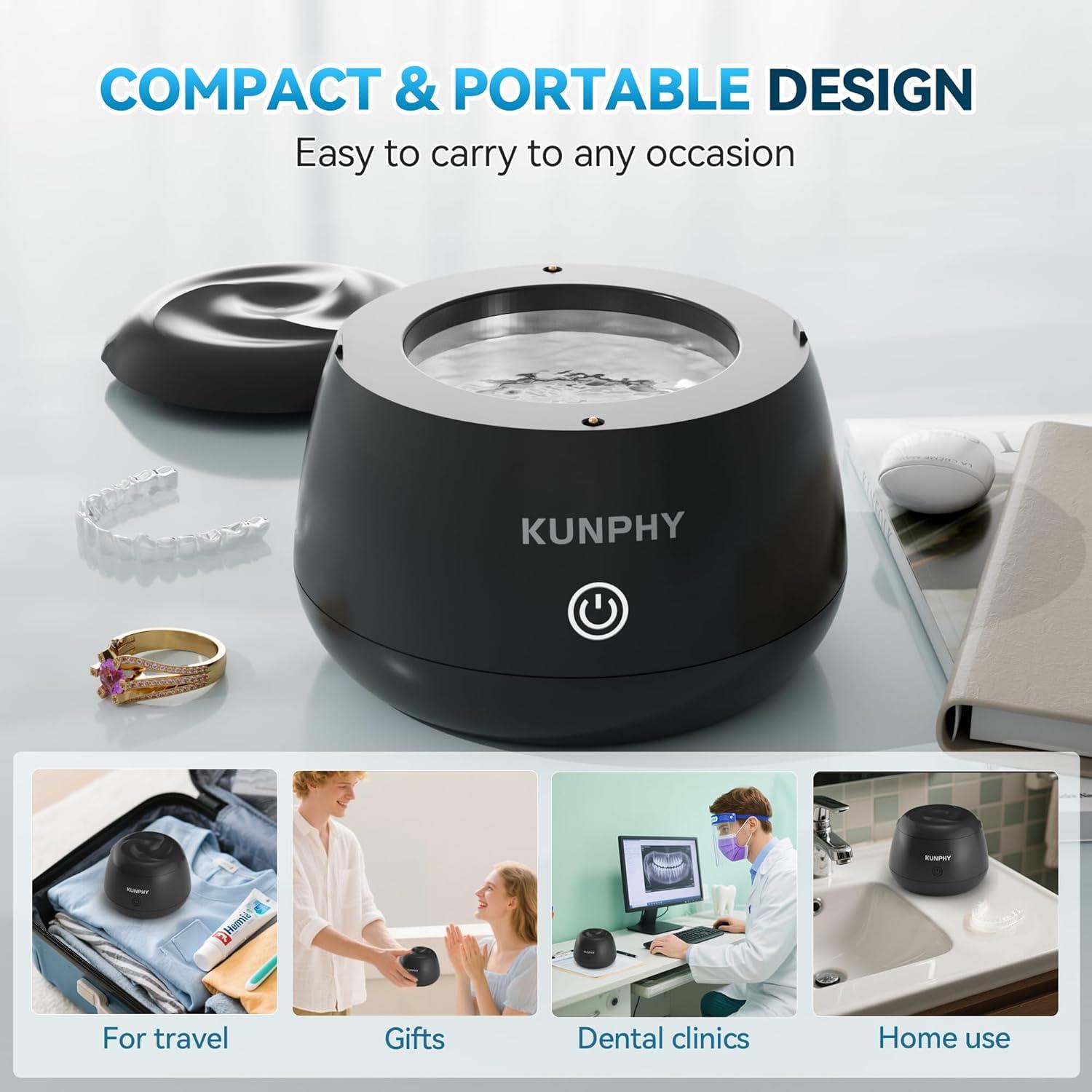 Limpiador Ultrasonido KUNPHY 48kHz para Dentaduras y Joyería