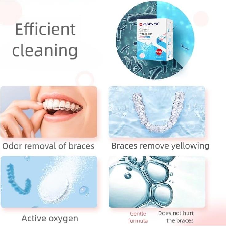 Tabletas Limpiadoras YANDY para Retenedores Invisalign 30 Unidades