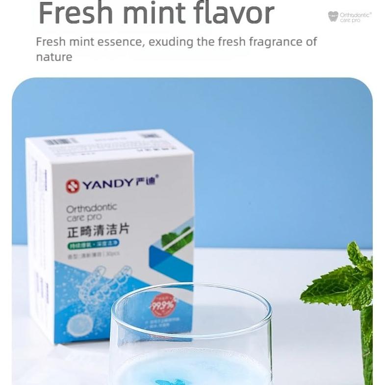 Tabletas Limpiadoras YANDY para Retenedores Invisalign 30 Unidades