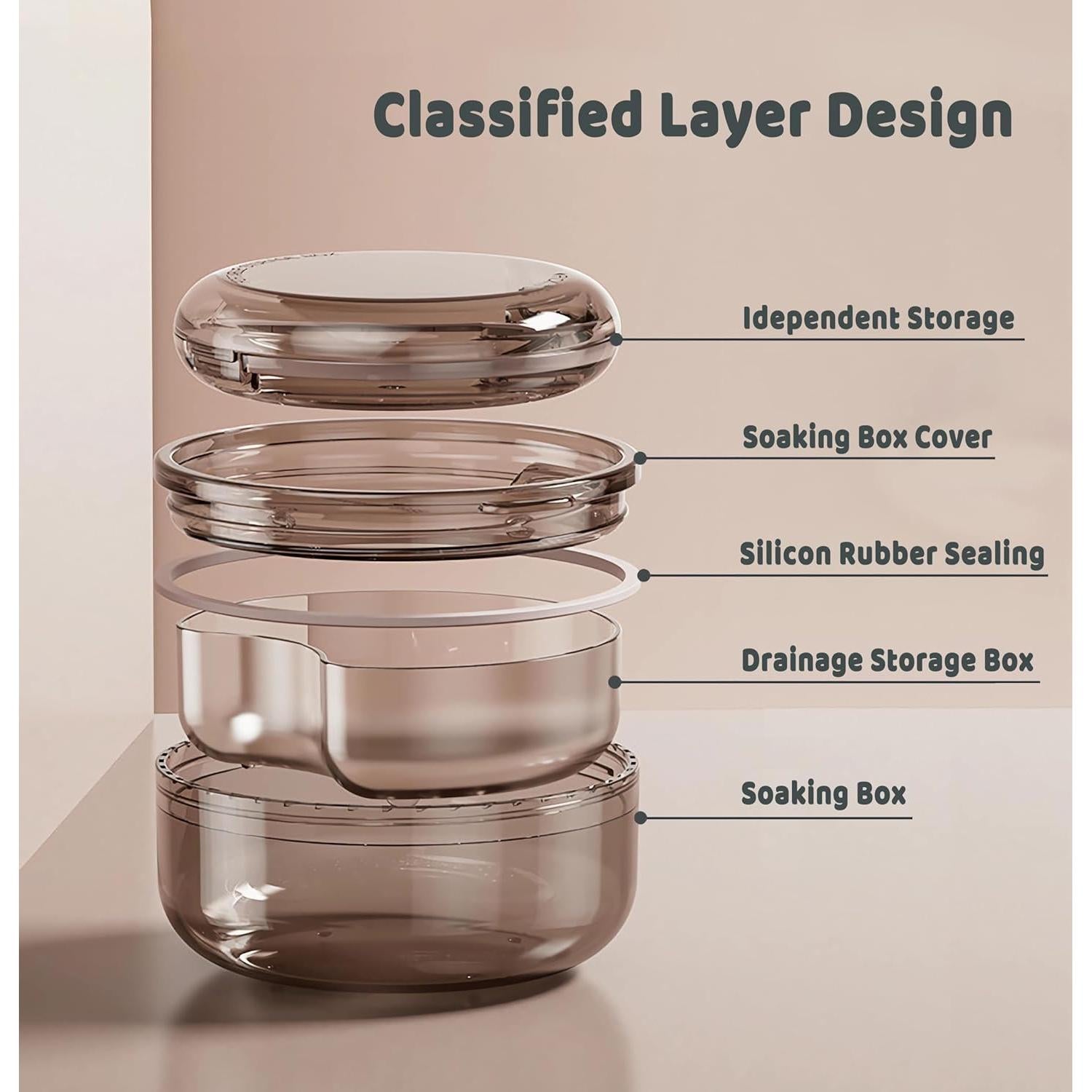 Estuche Limpiador de Dentaduras Murri&Murrdi Negro 11.2x10.9cm