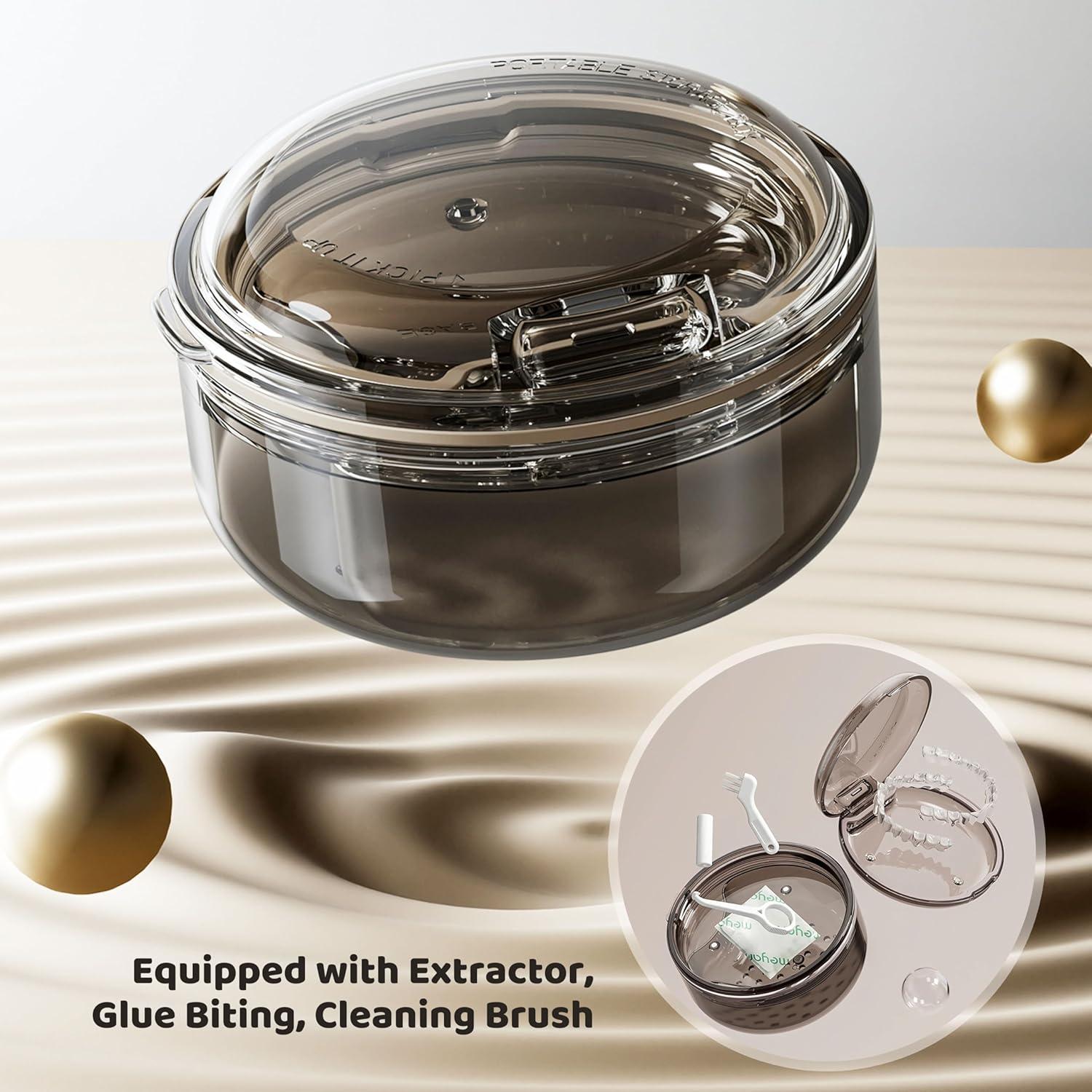 Estuche Limpiador de Dentaduras Murri&Murrdi Negro 11.2x10.9cm