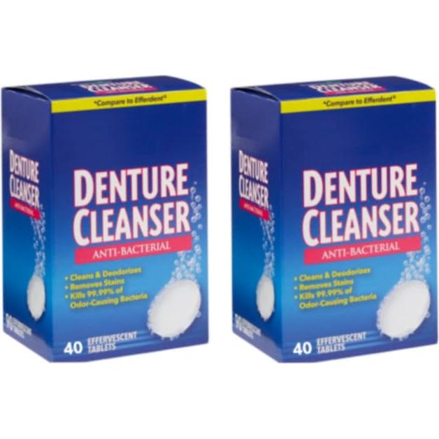 Tabletas Limpiadoras de Dentaduras AmeriCan Goods 80 Unidades