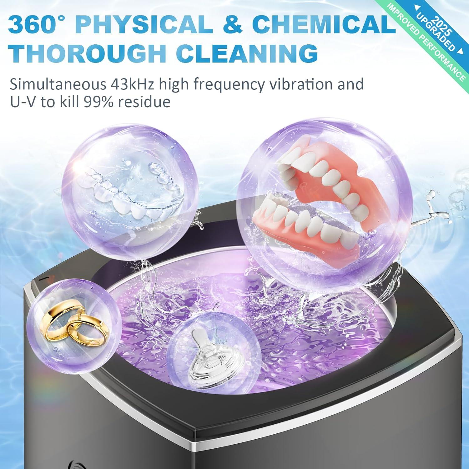 Limpiador Ultrasónico Anraye para Retenedores y Dentaduras 43kHz