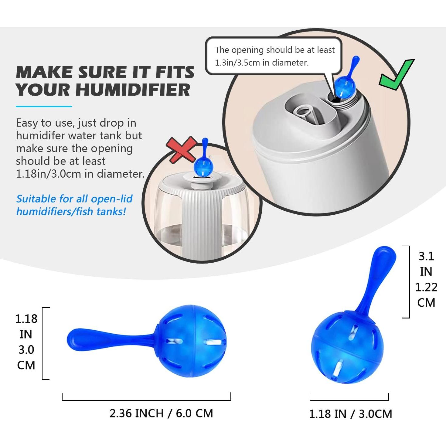 Bolas de Limpieza para Humidificadores FITORCH - 12 Unidades