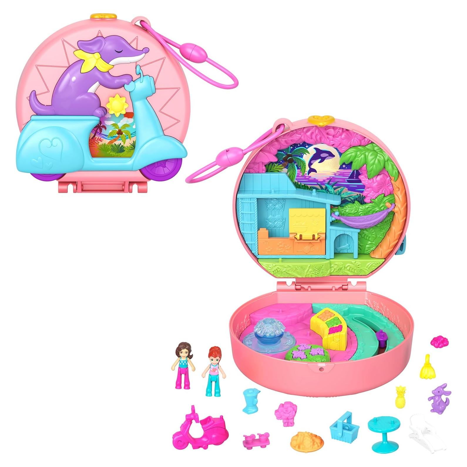 Moped de Aventura Compacto Polly Pocket con 2 Muñecas