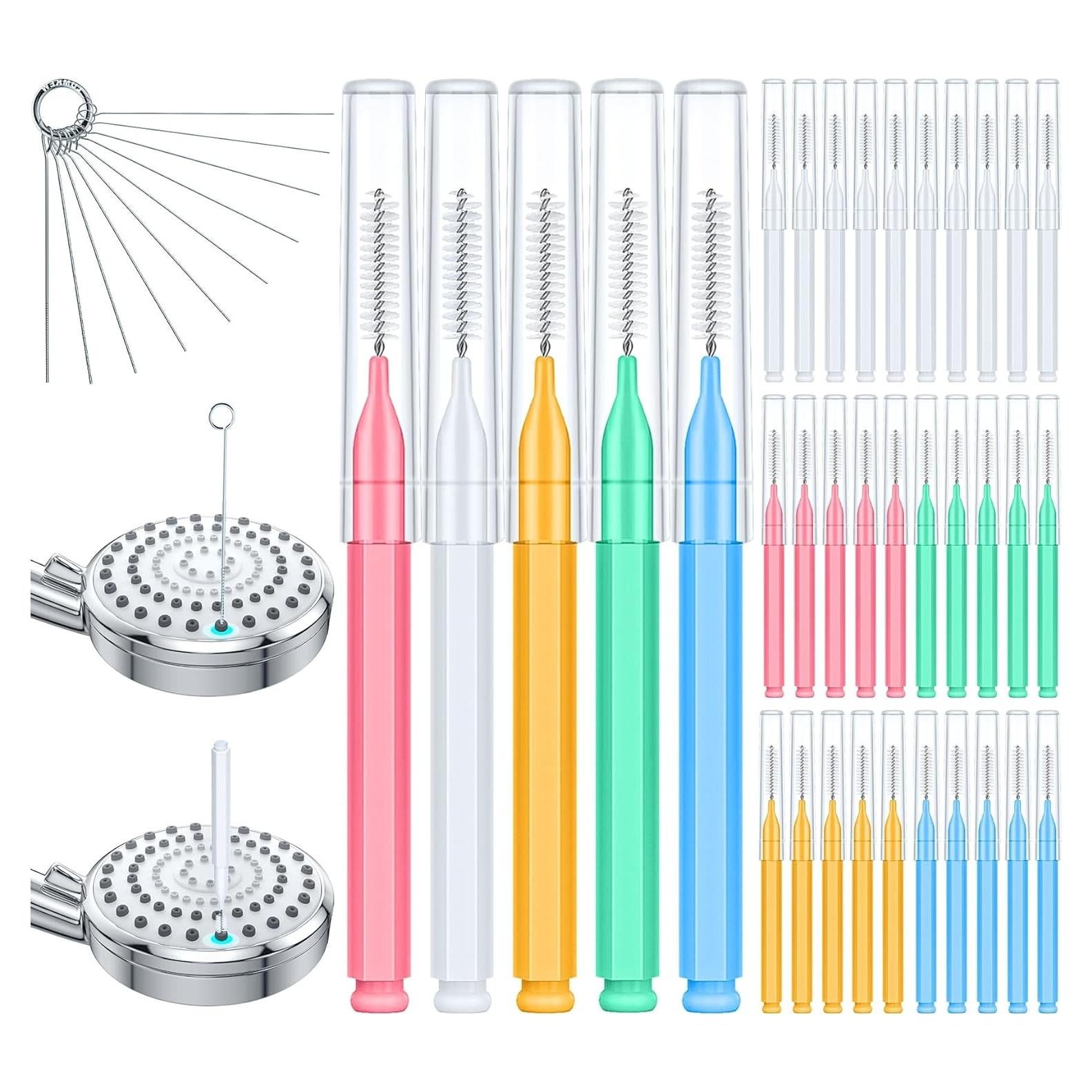 40 Pcs Limpiadores de Cabezal de Ducha Lumkew - Cepillos y Picos