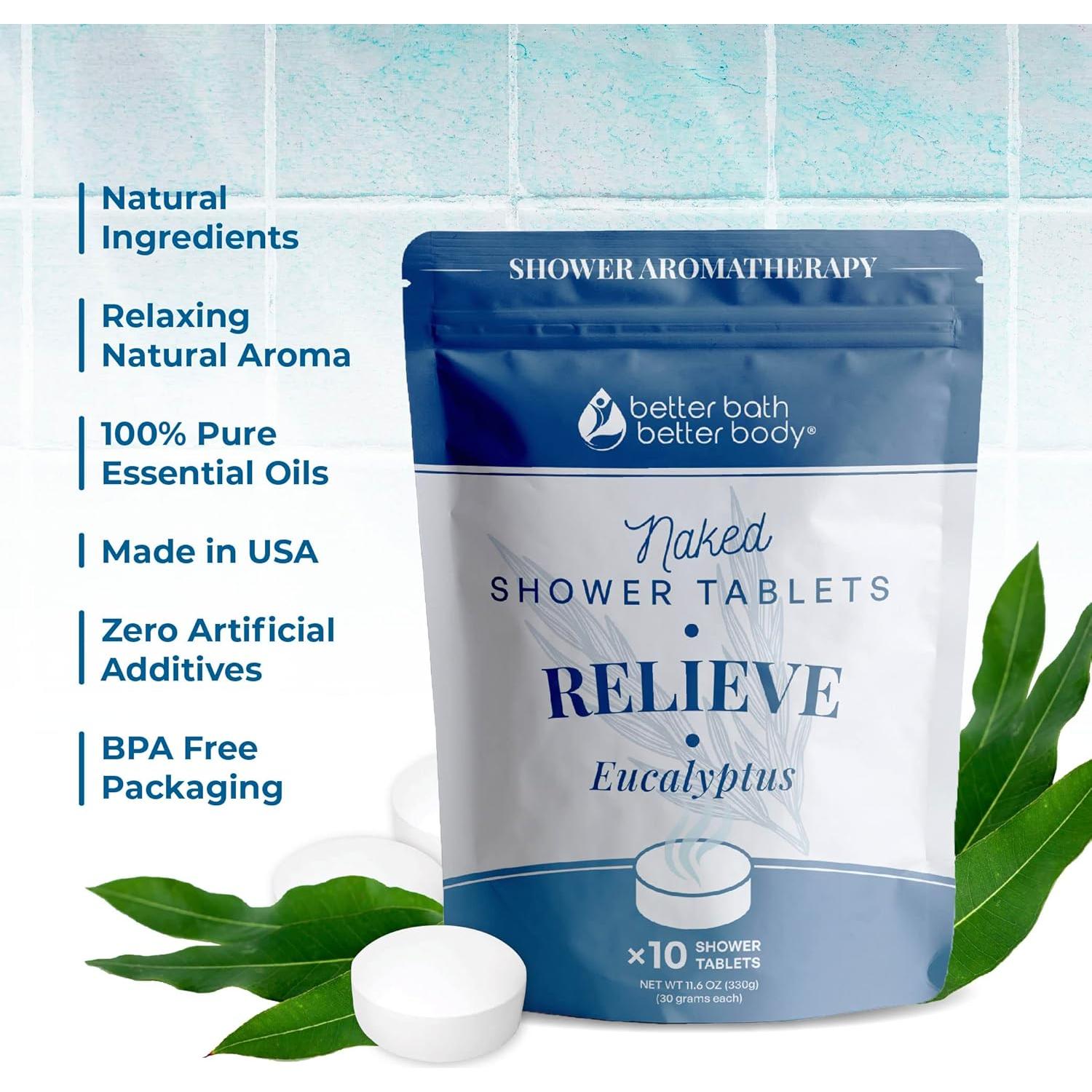 Tabletas de Ducha Aromaterapia Eucalipto 10 Unidades Better Bath