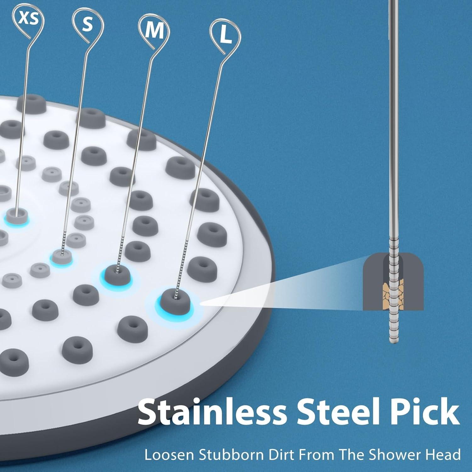 Limpiador de Cabezal de Ducha Lumkew con 10 Picks Desatascadores