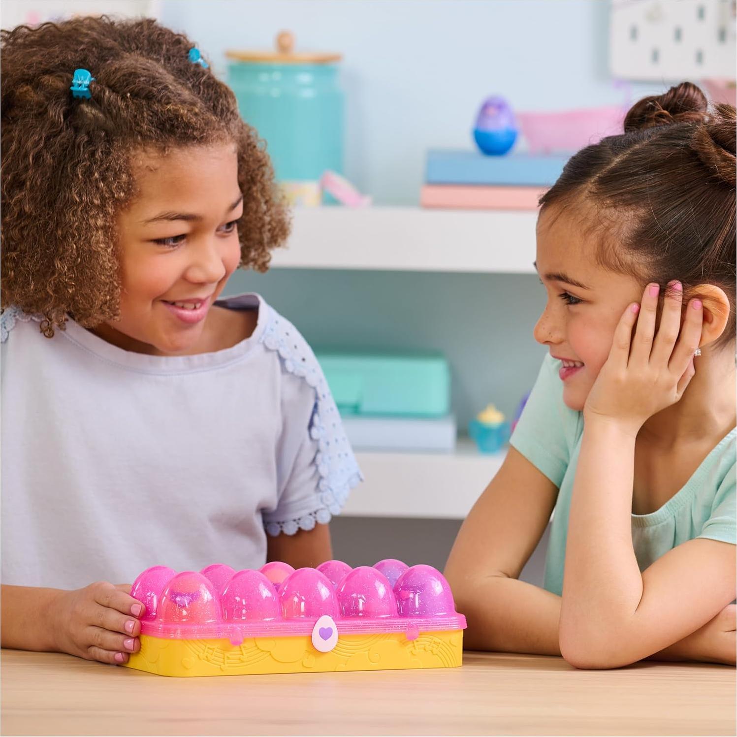 Hatchimals Alive Spin Master Cartón Rosa y Amarillo con 6 Figuras