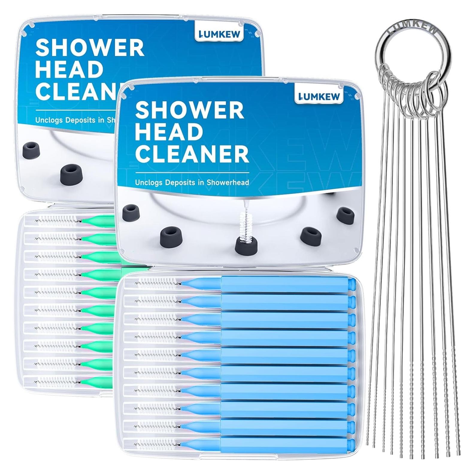 30 Piezas Limpiador de Cabezal de Ducha Lumkew Verde Azul