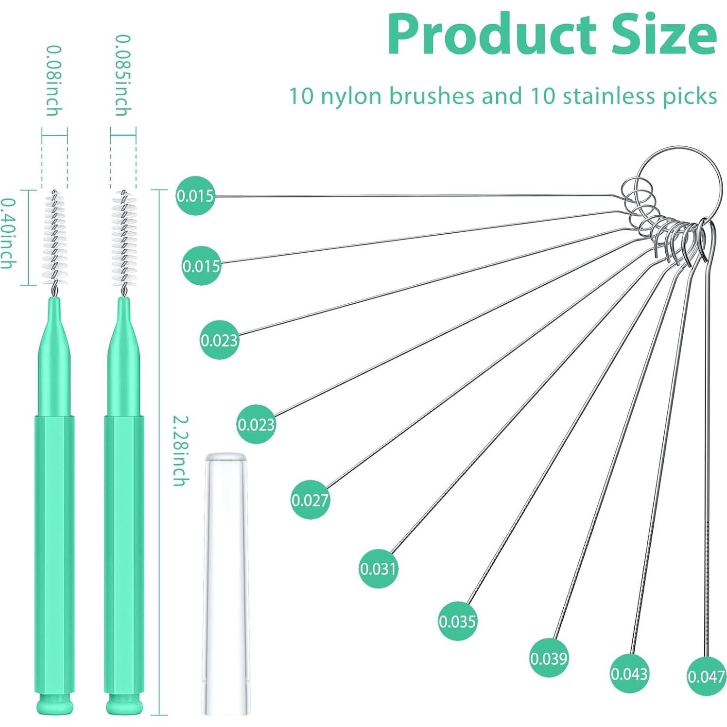 Limpiador de Cabezal de Ducha Lumkew - 20 Pinceles de Nylon Verde