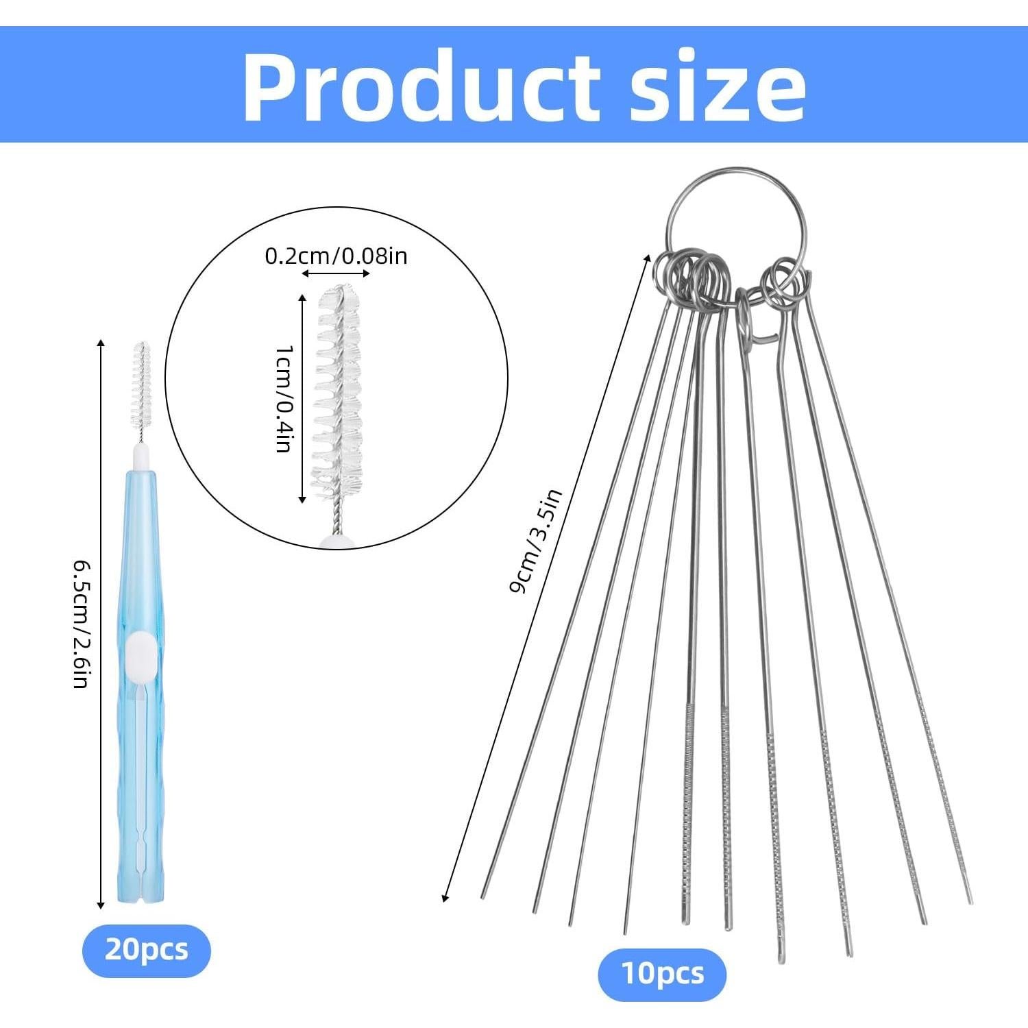 20 Cepillos Limpiadores de Cabezal de Ducha BOXOB + 10 Puntas