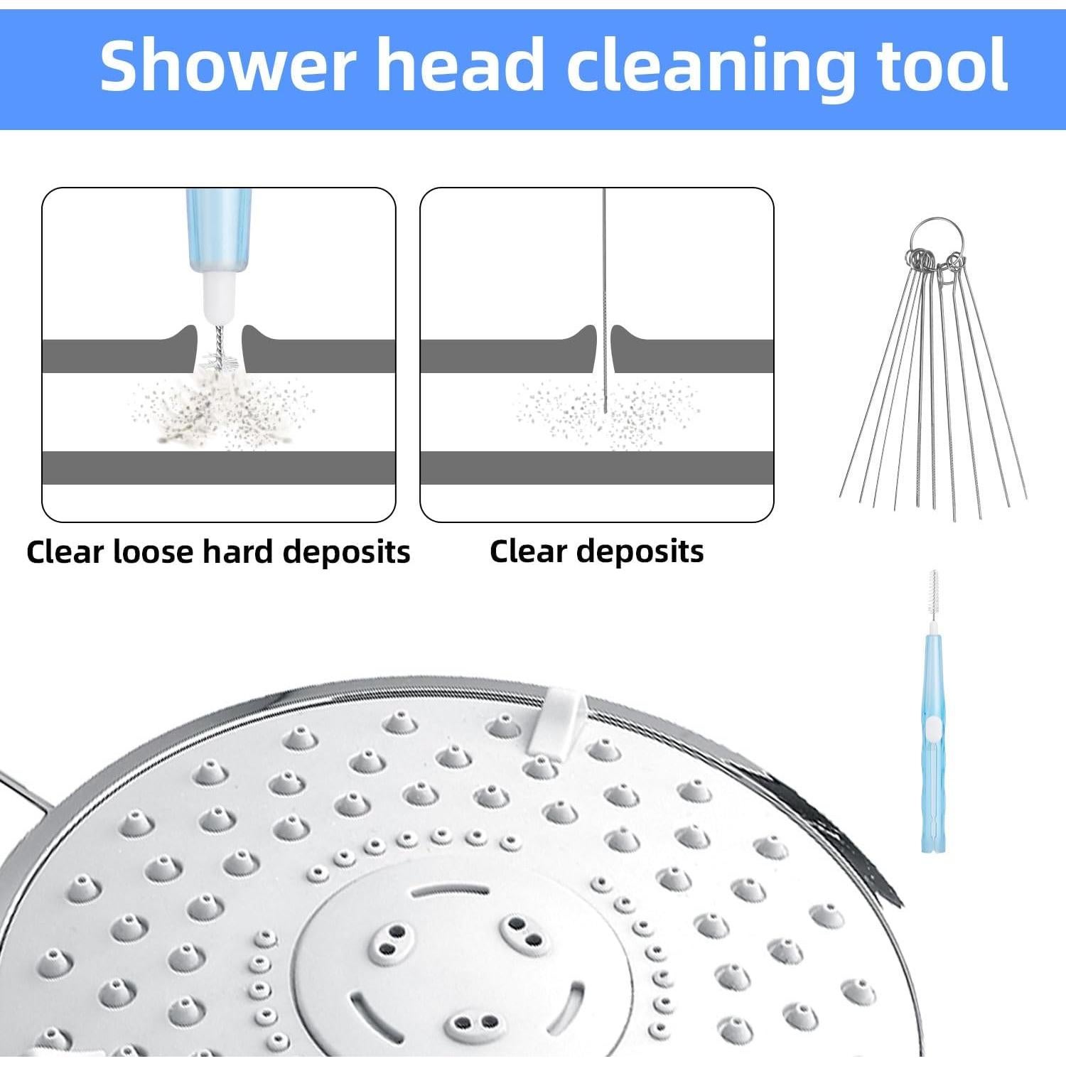 20 Cepillos Limpiadores de Cabezal de Ducha BOXOB + 10 Puntas