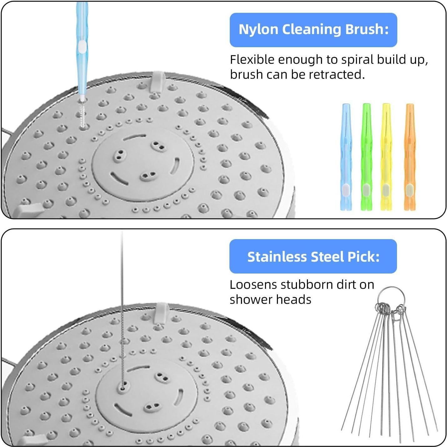 20 Cepillos Limpiadores de Cabezal de Ducha BOXOB + 10 Puntas
