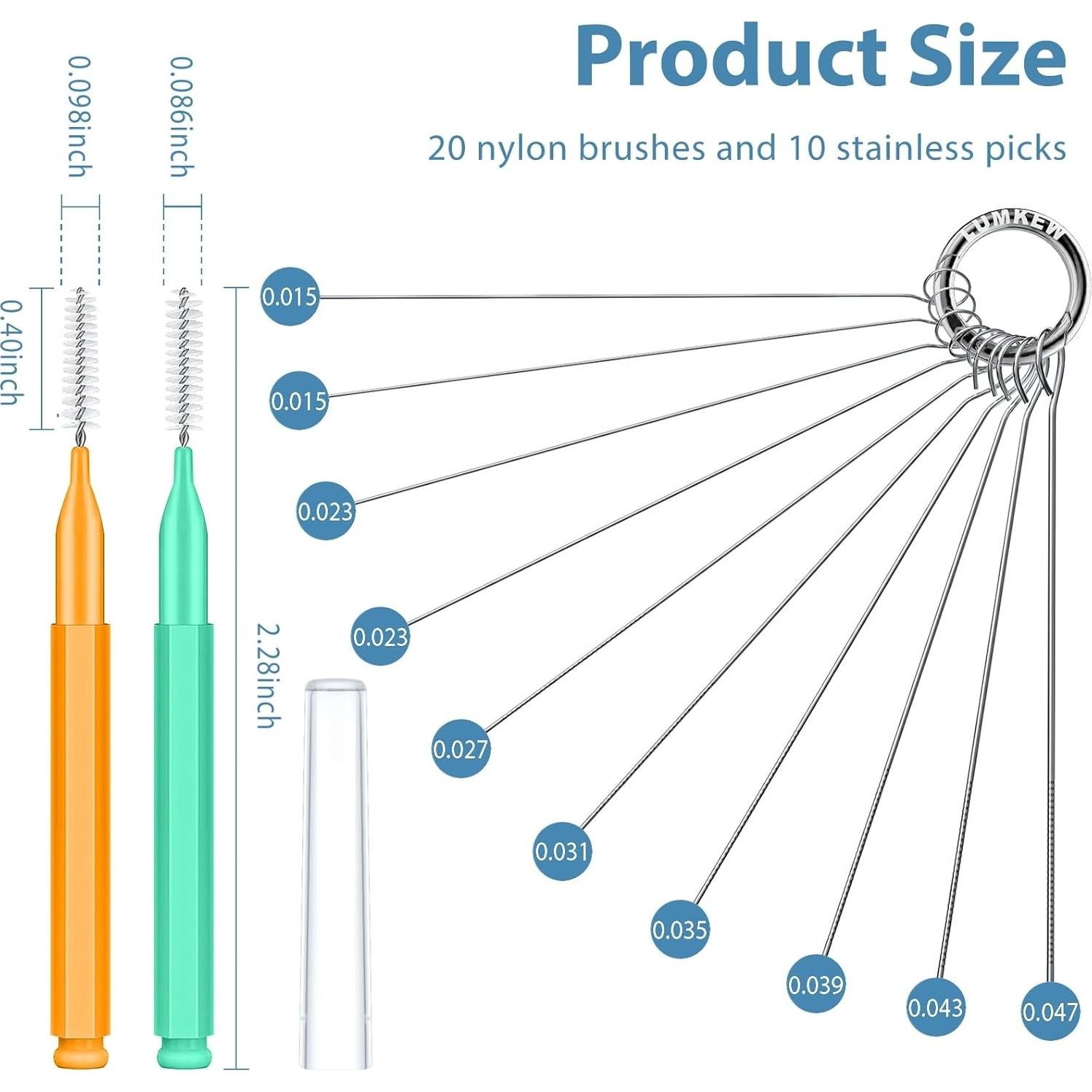 Limpiador de Cabezal de Ducha Lumkew - 30 Piezas Nylon Acero