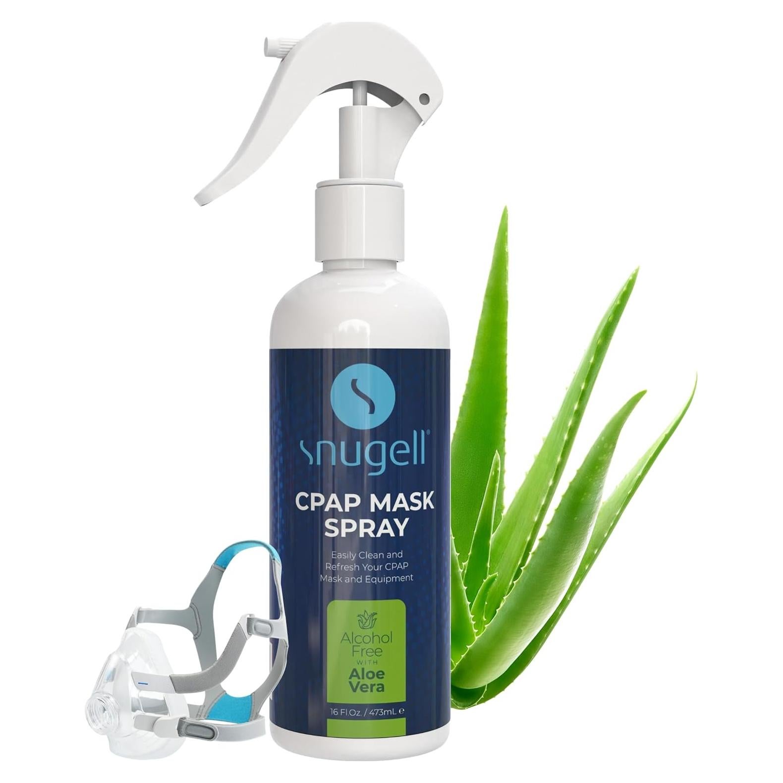 Spray Limpiador CPAP Snugell 473 ml - Sin Alcohol con Aloe Vera
