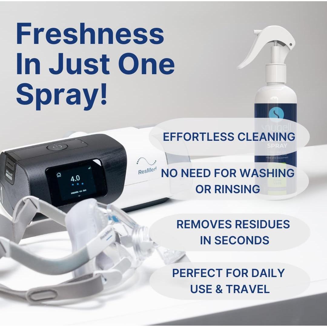 Spray Limpiador CPAP Snugell 473 ml - Sin Alcohol con Aloe Vera