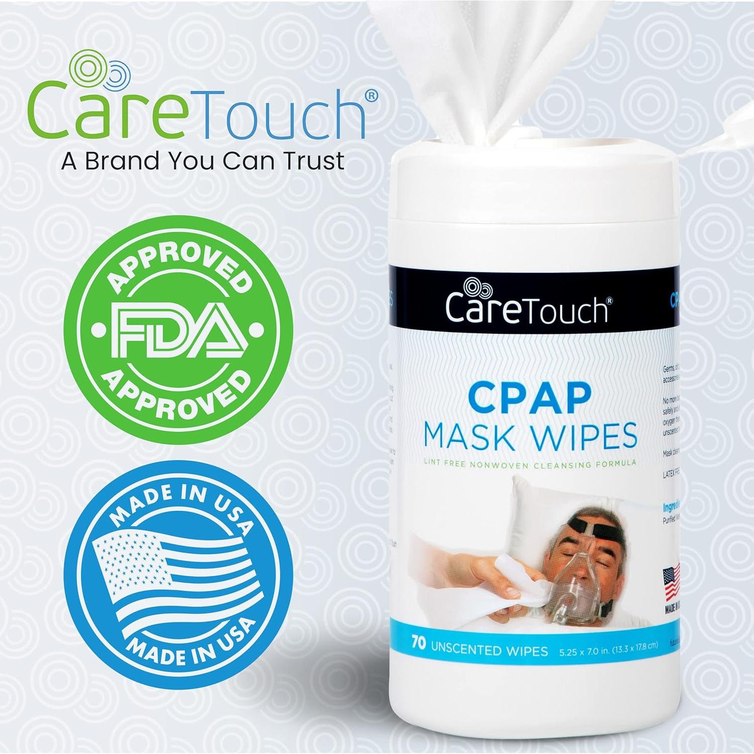 Toallitas de Limpieza CPAP CareTouch - 2 Paquetes de 70 Unidades