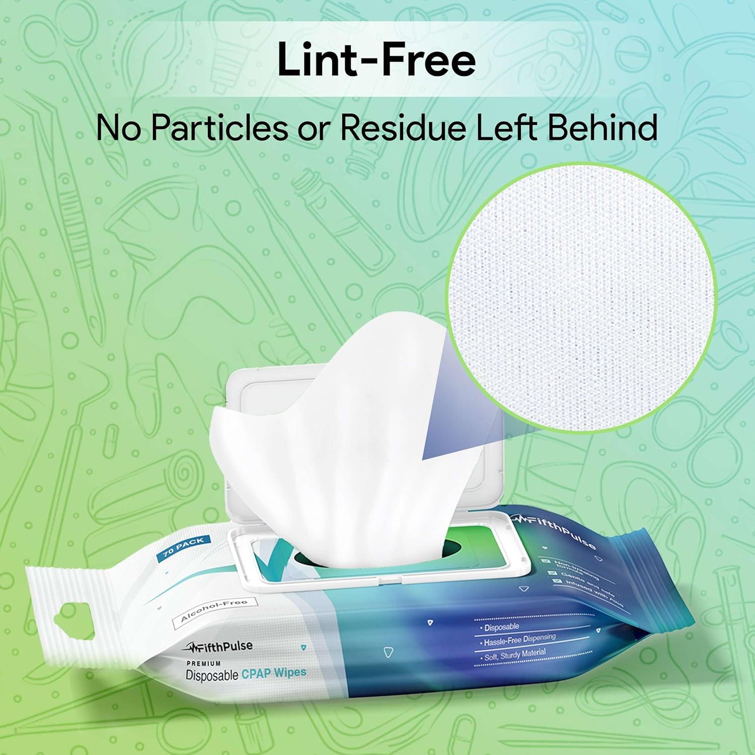 CPAP Mask Wipes - Disposable CPAP Cleaner Wipes - Unscented, Aloe Infused, and Alcohol Free - 70 Pack